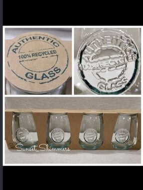 Set of 4 ~ VIdrios San Miguel 100% AuthentIc Recycled Stemless Wine Glasses New